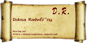 Dobsa Radvány névjegykártya